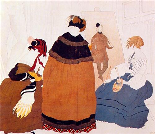 در استودیوی هنرمندان 1908 - لئون باکس - سبک نقاشی آرت نوو